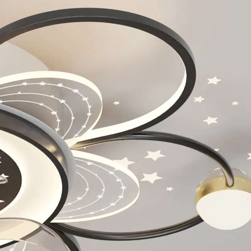 Modern LED Ceiling Fan Light Lamp - Ideal for Bedroom and Dining Room Décor, Includes Remote Control and Kid-Friendly Lamps