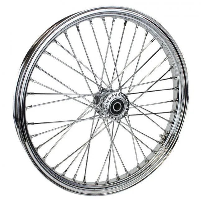 Moto Iron Front 40 Spoke Spool Hub Wheel 21 - Chrome