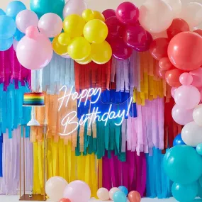 Multi Coloured Streamers and Balloon Arch Decoration Kit