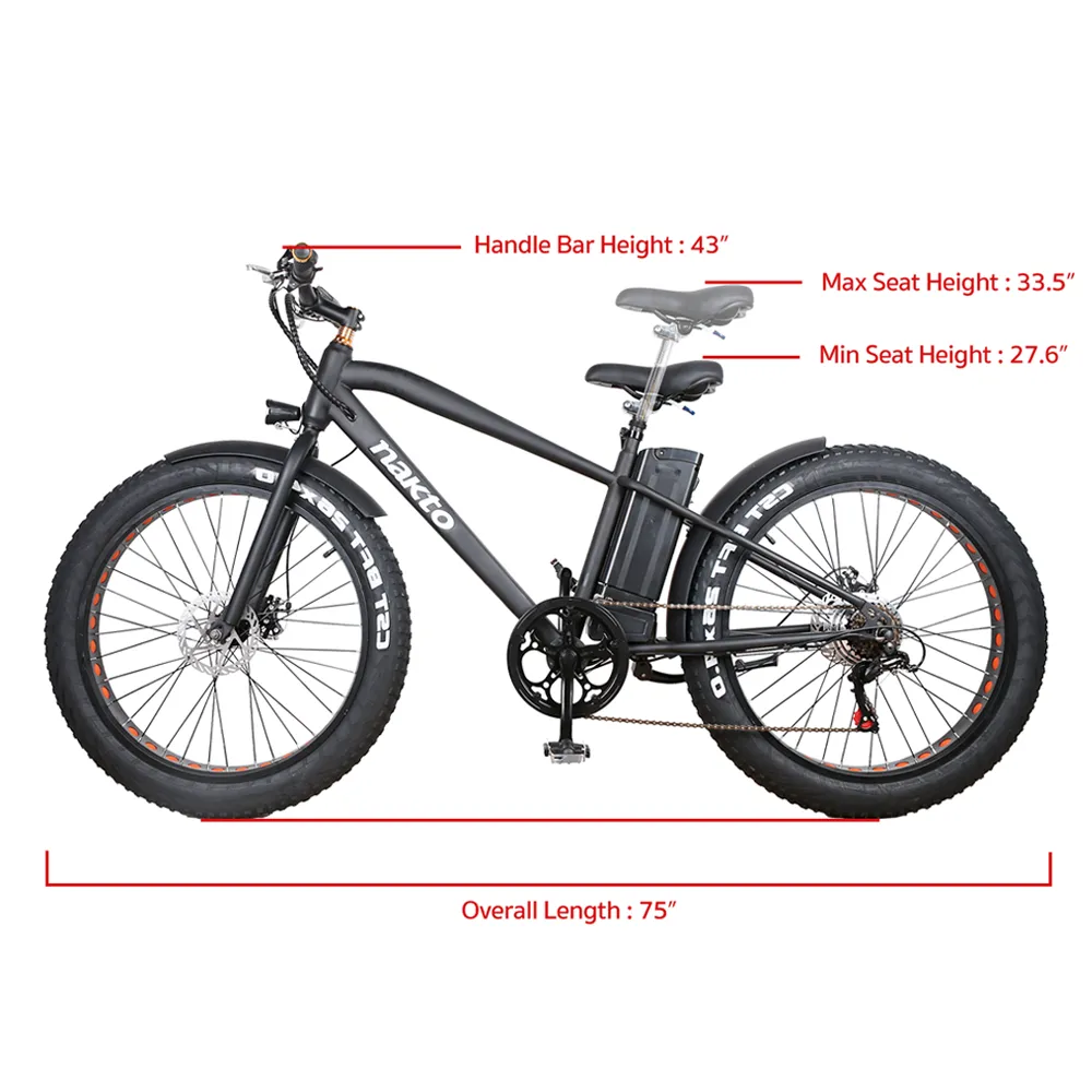 NAKTO Cruiser 36V/10Ah 300W Fat Tire Electric Bike