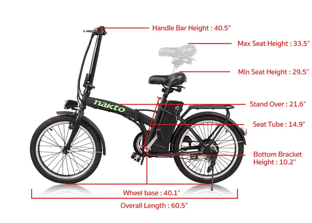 NAKTO Fashion 36V/10Ah 250W Electric Bike