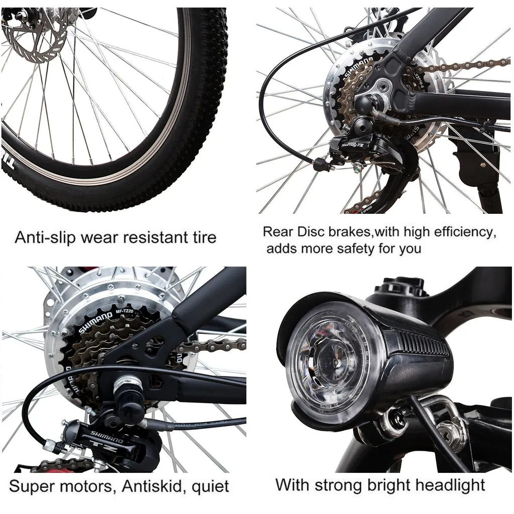 Nakto Ranger Premium 26" Mountain Electric Bike 350W Black