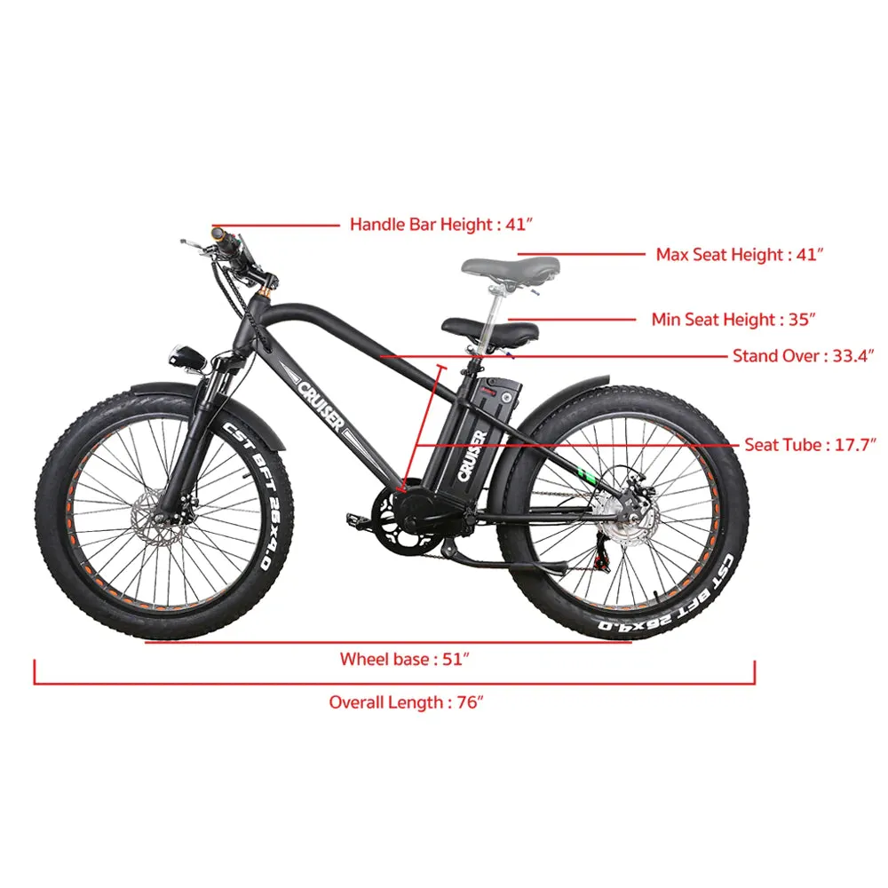NAKTO Super Cruiser 48V/12Ah 750W Electric Bike