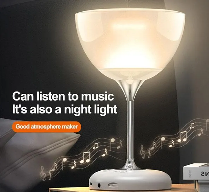 Night Light Wine Glass Colorful Wireless Speakers