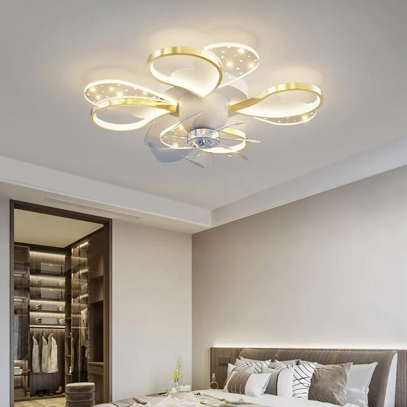 Nordic-Inspired Ceiling Fan Light Lamp - Ideal for Bedroom and Dining Room Decor with LED Lights and Remote Control