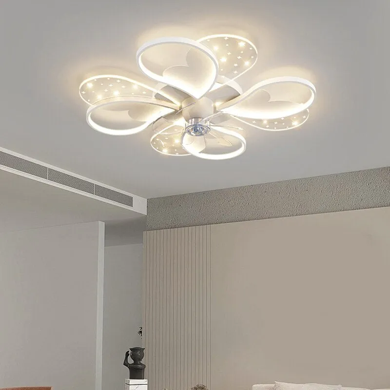 Nordic-Inspired Ceiling Fan Light Lamp - Ideal for Bedroom and Dining Room Decor with LED Lights and Remote Control