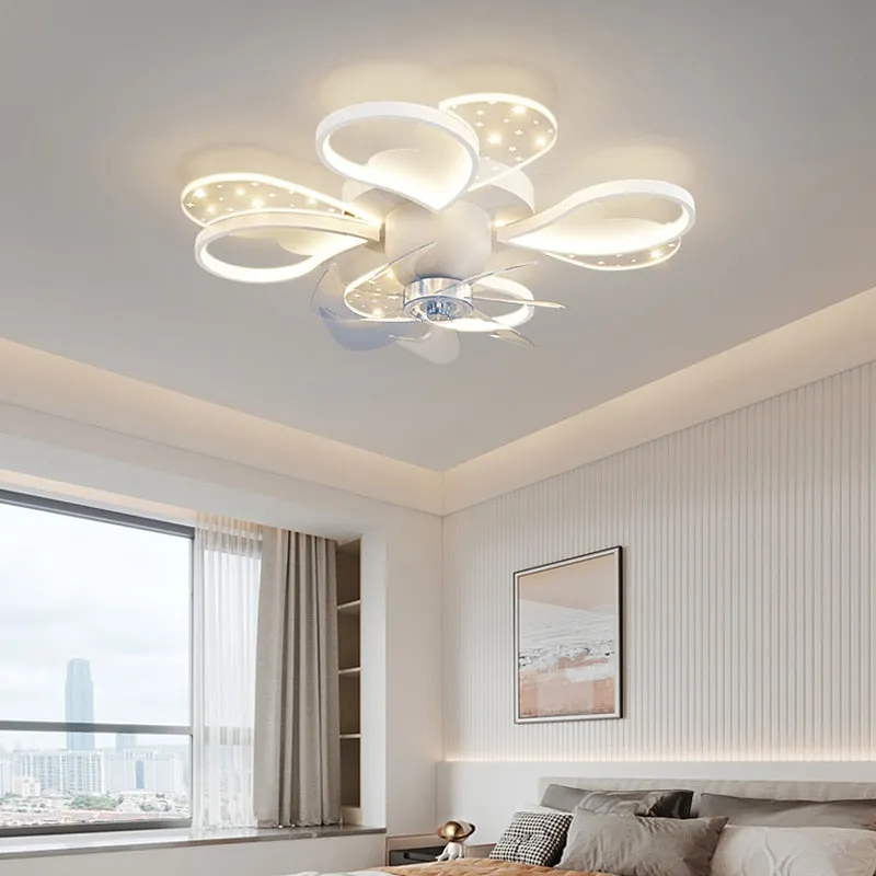 Nordic-Inspired Ceiling Fan Light Lamp - Ideal for Bedroom and Dining Room Decor with LED Lights and Remote Control