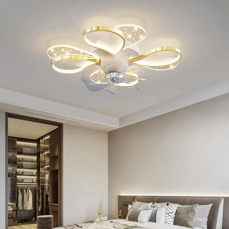 Nordic-Inspired Ceiling Fan Light Lamp - Ideal for Bedroom and Dining Room Decor with LED Lights and Remote Control