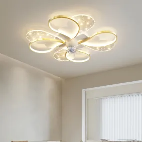 Nordic-Inspired Ceiling Fan Light Lamp - Ideal for Bedroom and Dining Room Decor with LED Lights and Remote Control