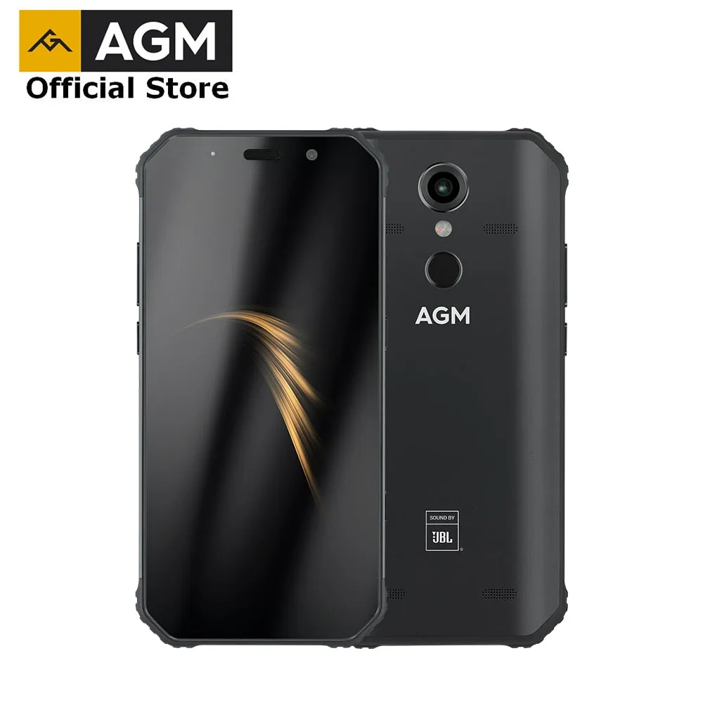 OFFICIAL AGM A9 JBL Co-Branding 5.99" FHD  4G 32G Android 8.1 Rugged Phone 5400mAh IP68 Waterproof Smartphone Quad-Box Speakers