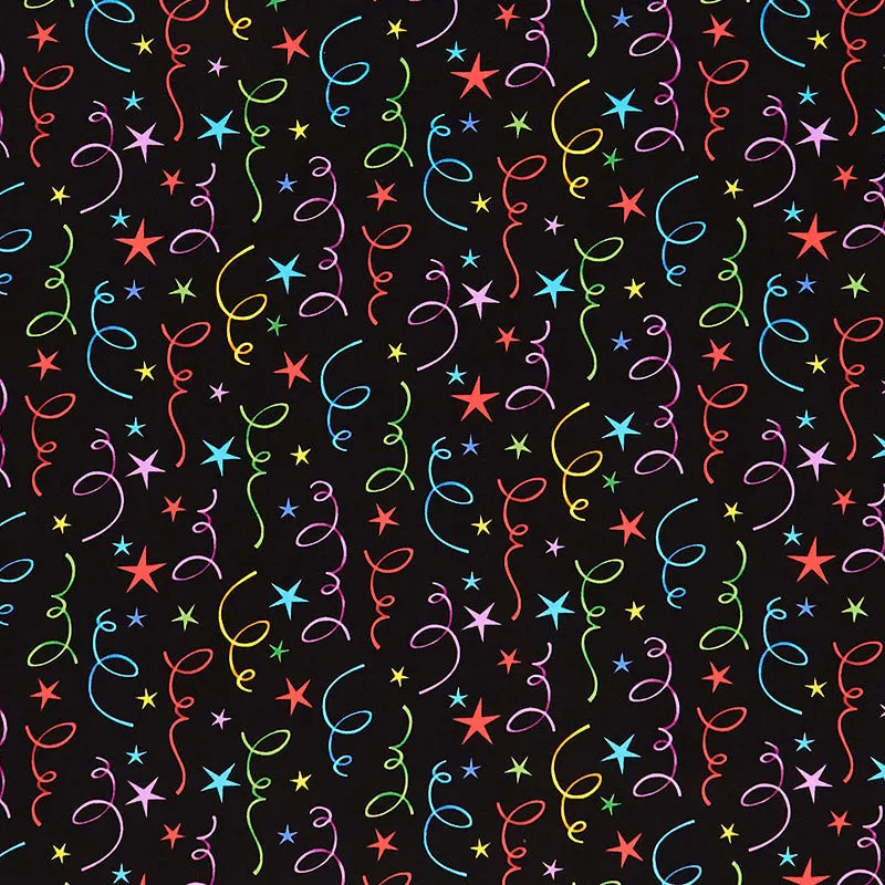 Party Time - Stars and Streamers Multi Yardage