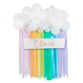 Personalised Pastel Rainbow Backdrop Kit