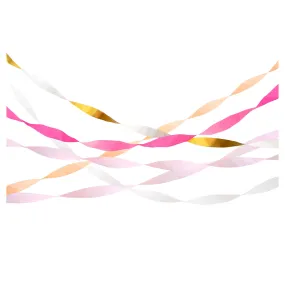 pink crepe paper streamers