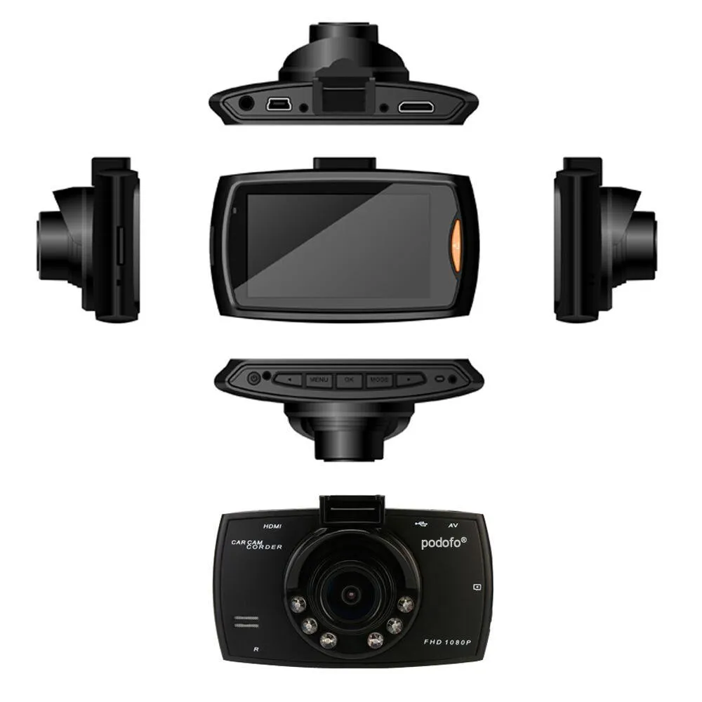 Podofo A2 Car Dashcam (DVR, HD 1080P, 140 Degree, Night Vision, G-Sensor)