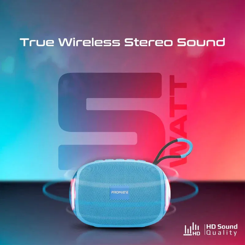 Promate Capsule-3 LumiFlux™ HD Wireless Speaker - Blue - TJRWUP2