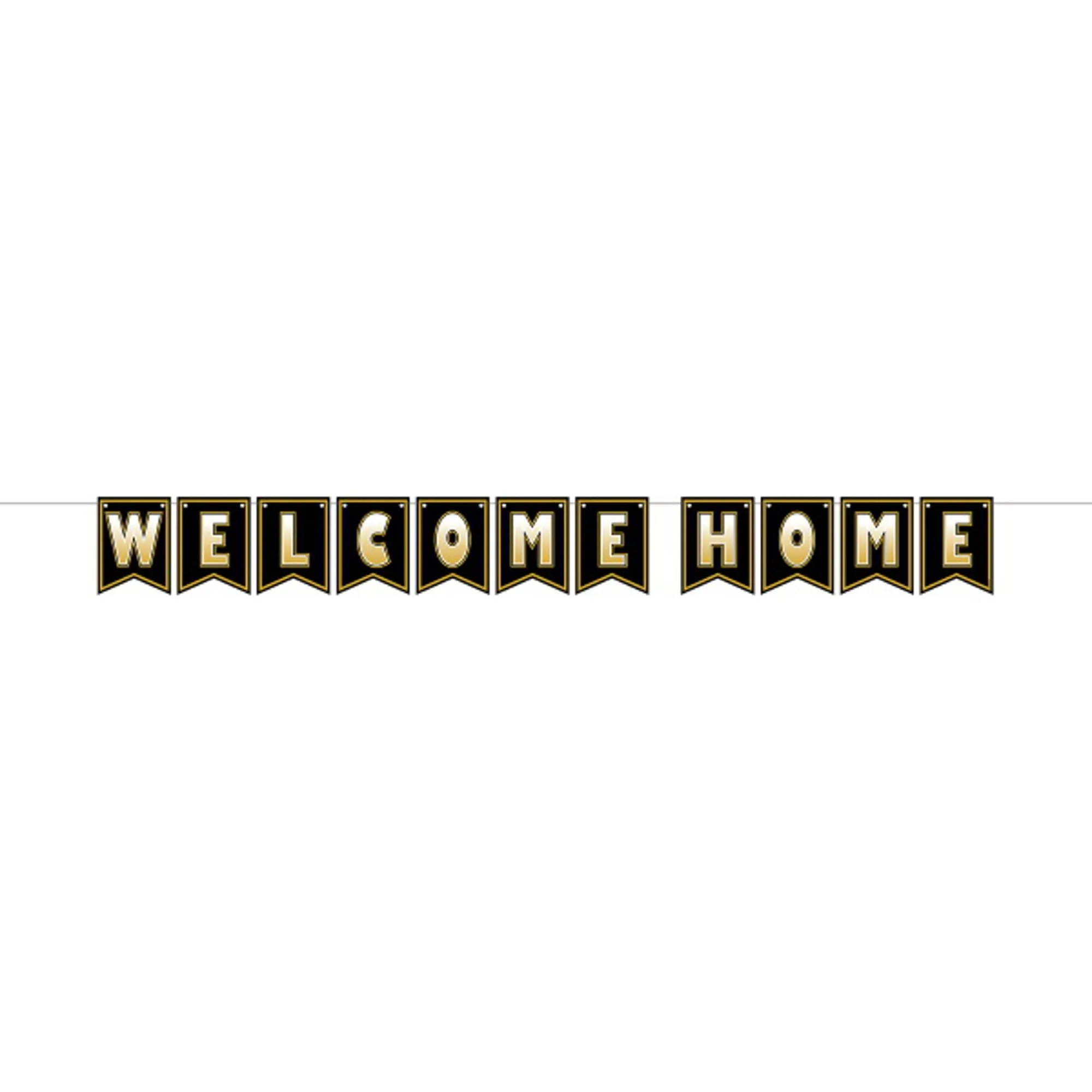 "Welcome Home Black And Gold Streamer - 6"X7'"
