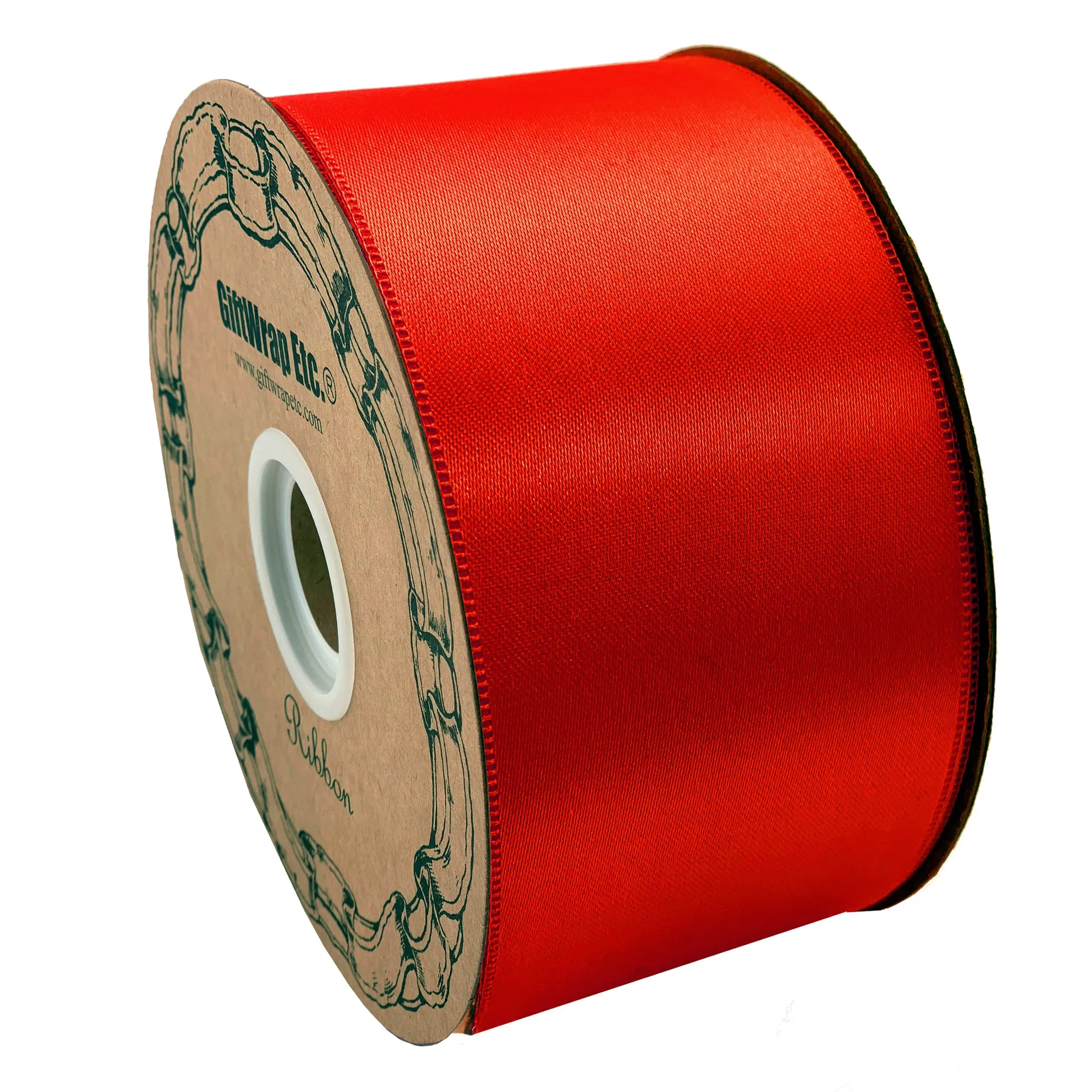 Red Satin Christmas Tree Ribbon - 2" x 50 Yards