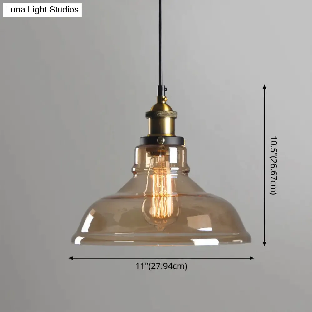 Retro Industrial Glass Pendant Lights for Bars - 1-Light Hanging Fixtures