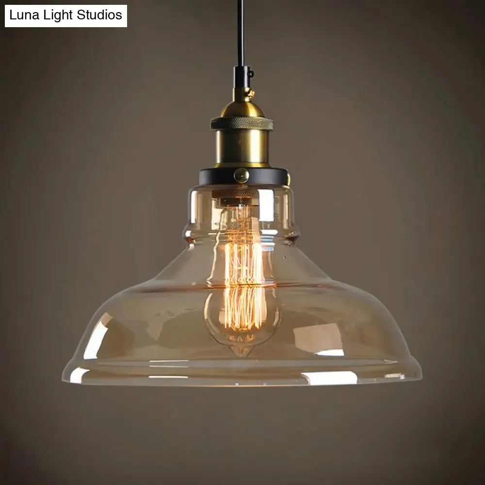 Retro Industrial Glass Pendant Lights for Bars - 1-Light Hanging Fixtures