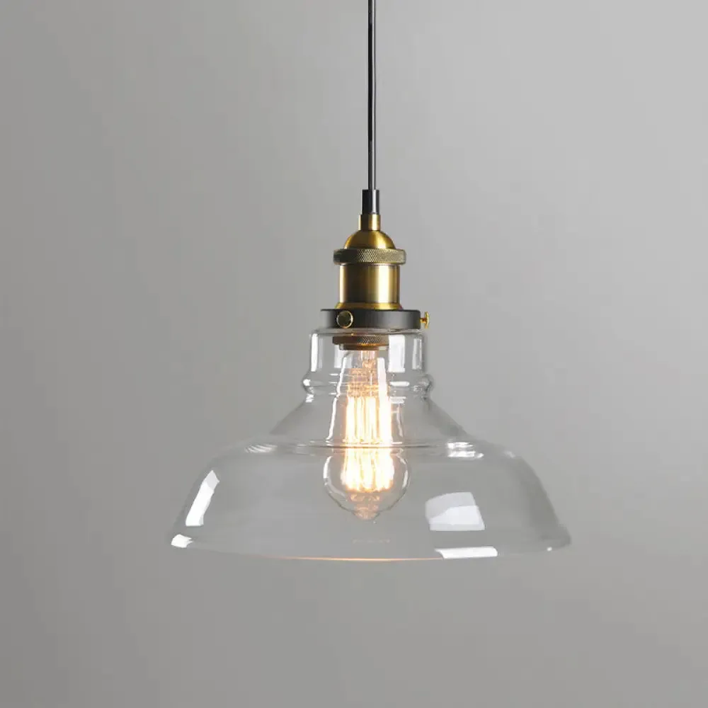 Retro Industrial Glass Pendant Lights for Bars - 1-Light Hanging Fixtures