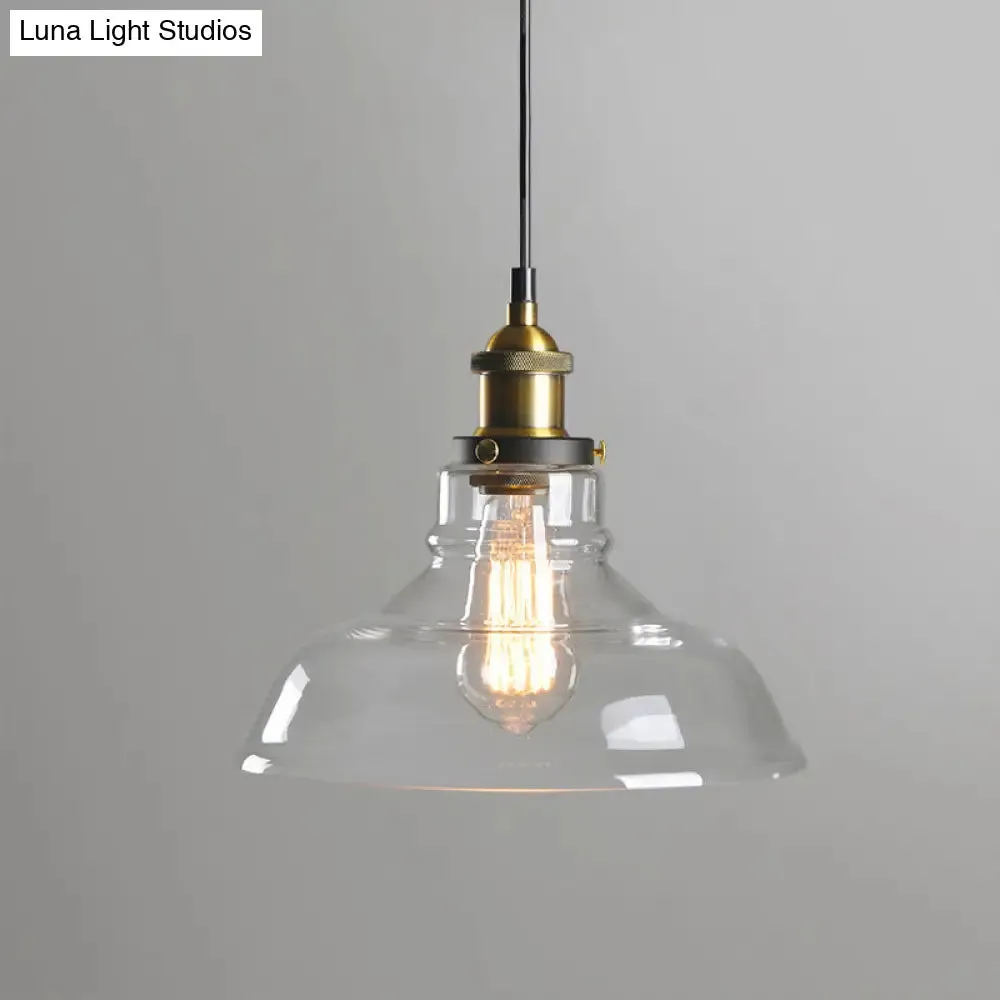Retro Industrial Glass Pendant Lights for Bars - 1-Light Hanging Fixtures
