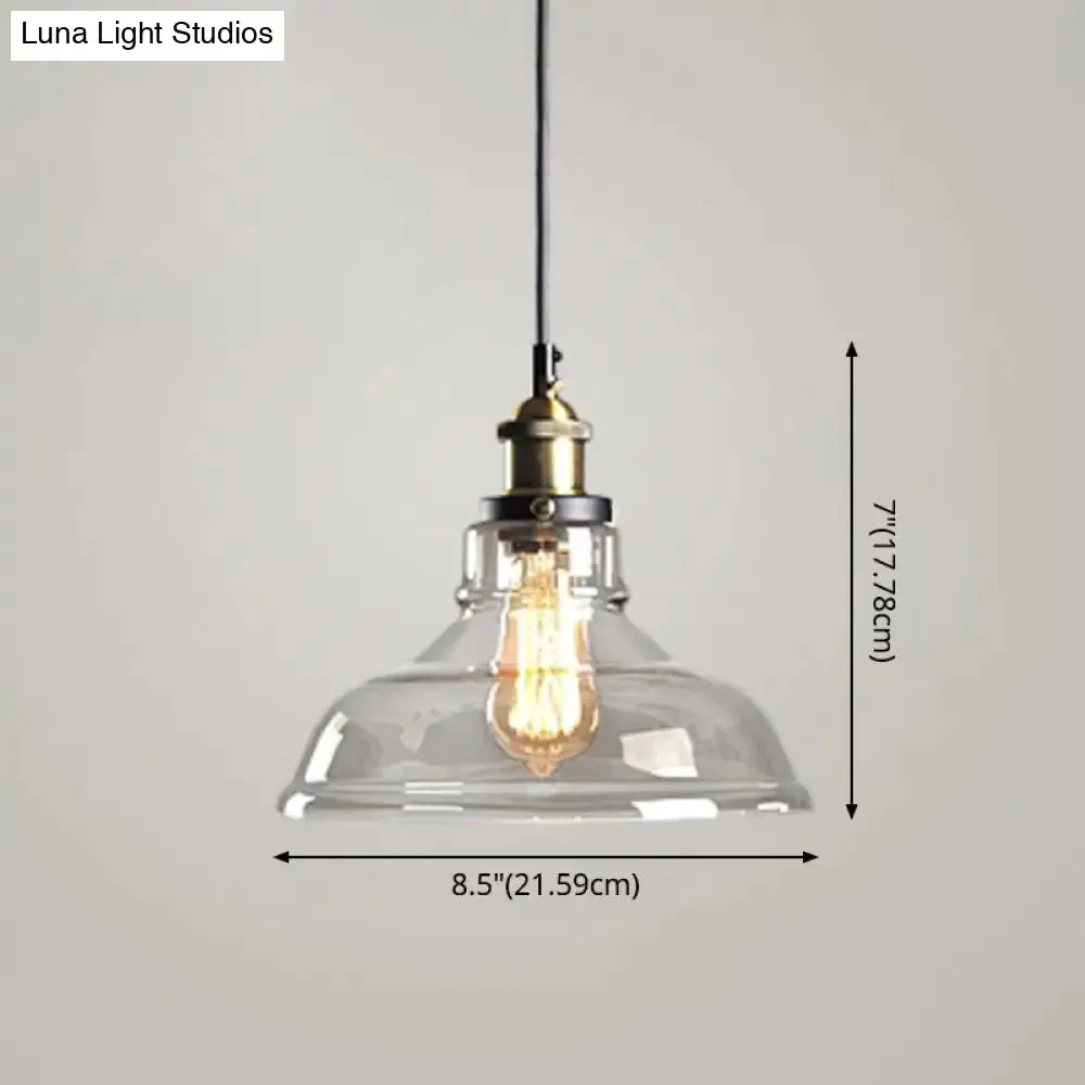 Retro Industrial Glass Pendant Lights for Bars - 1-Light Hanging Fixtures