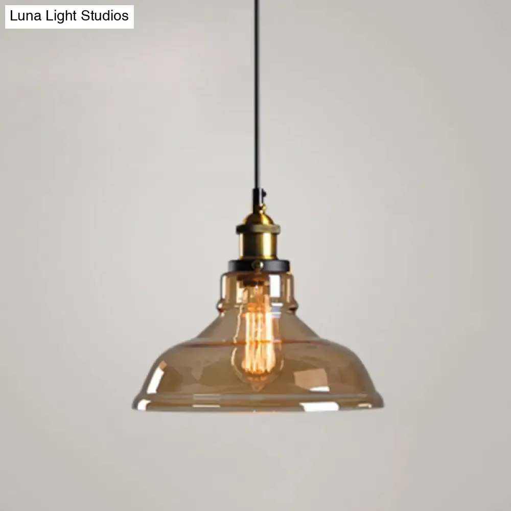Retro Industrial Glass Pendant Lights for Bars - 1-Light Hanging Fixtures