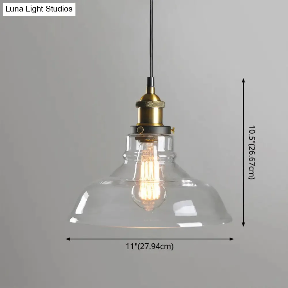 Retro Industrial Glass Pendant Lights for Bars - 1-Light Hanging Fixtures
