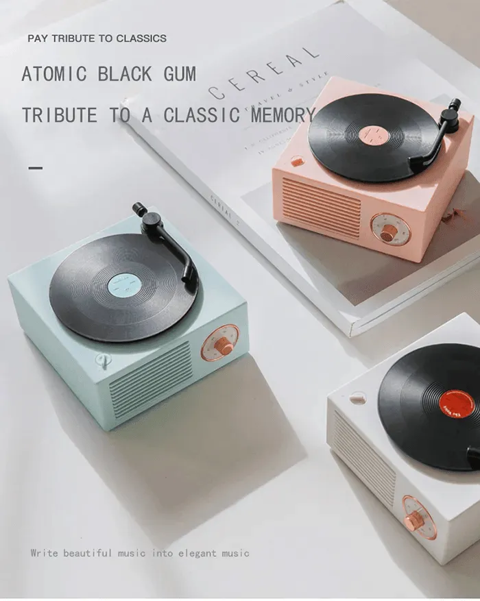 Retro Mini Vinyl Records Wireless Bluetooth Speakers