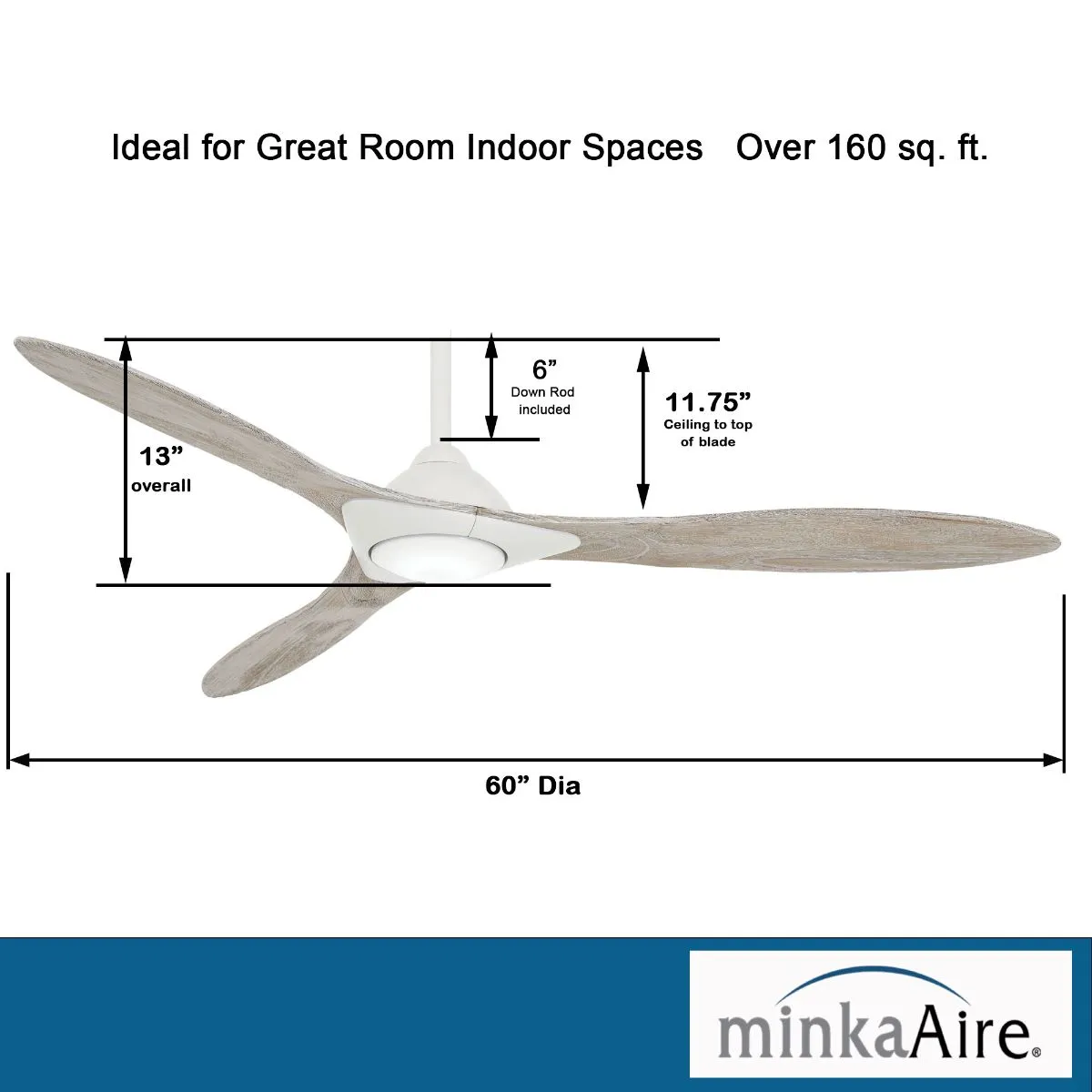 Sleek LED 60" Smart Ceiling Fan with Remote, Flat White