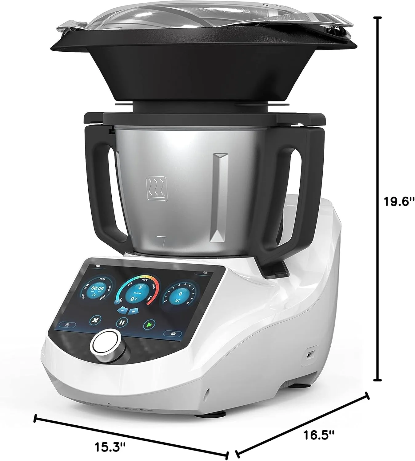 Smart Food Processor Ultracook All-In-One Auto Cooking Machine,3.5L Capacity,600  Online Recipes, Built-In Scale, 7 Inch TFT Screen, Self-Cleaning