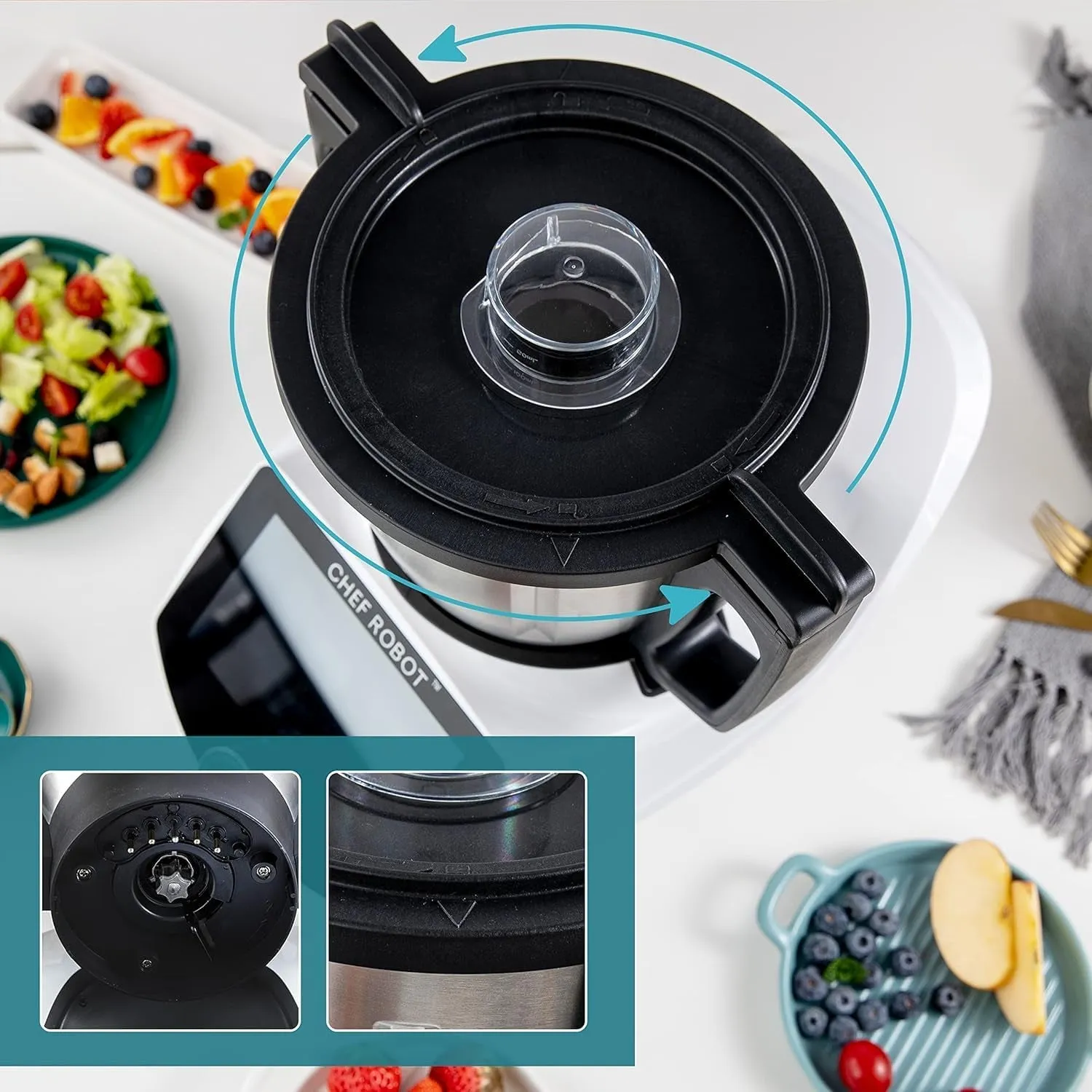 Smart Food Processor Ultracook All-In-One Auto Cooking Machine,3.5L Capacity,600  Online Recipes, Built-In Scale, 7 Inch TFT Screen, Self-Cleaning
