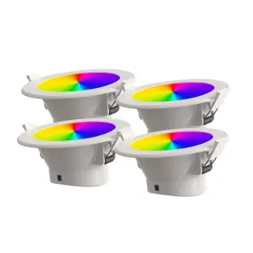 Smart WiFi Recessed Downlight 90mm Cutout 9W RGBCW IP44 Changeable Compatible with Alexa, Google Home No Hub Required
