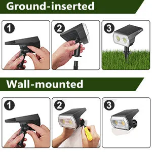 Solar Outdoors Wireless Waterproof Landscape Spotlights
