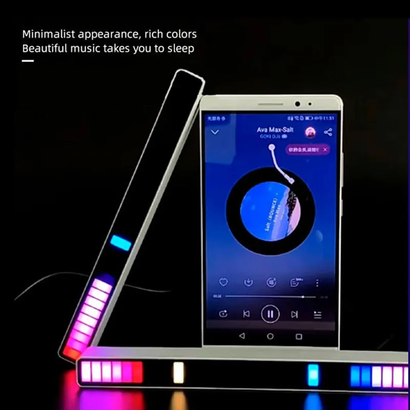 Sound Lights Pickup LED Light USB RGB Night Lamp Voice Activated Music Rhythm Ambient Light App Control For Bedroom Bar Party