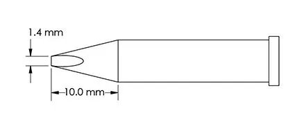 TIP, CHSL, 1.4X10.0MM, 40D, GT6, 10 PK