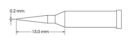 TIP, CONI, SHP, 0.2X15.0MM, GT4, 10 PK