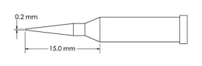 TIP, CONI, SHP, 0.2X15.0MM, GT4, 10 PK