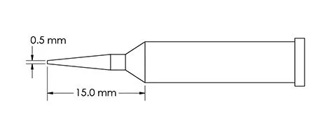 TIP, CONI, SHP, 0.5X15.0MM, GT6, 10 PK