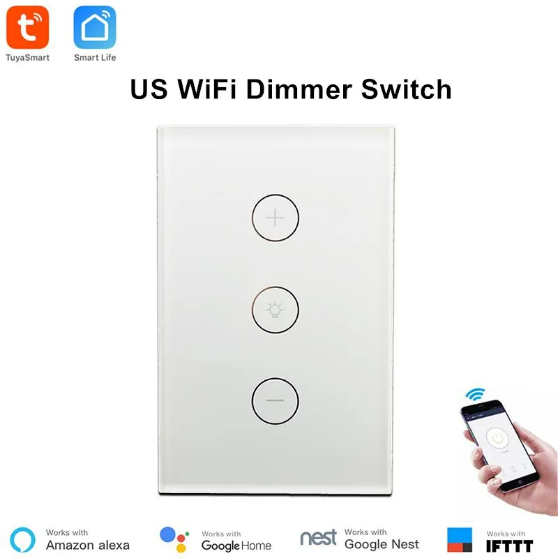 Tuya EU WiFi LED Dimmer Switch 220V Dimming Panel Switch Connected To Alexa Google Home Voice Control Dimmer For LED Lamps IFTTT