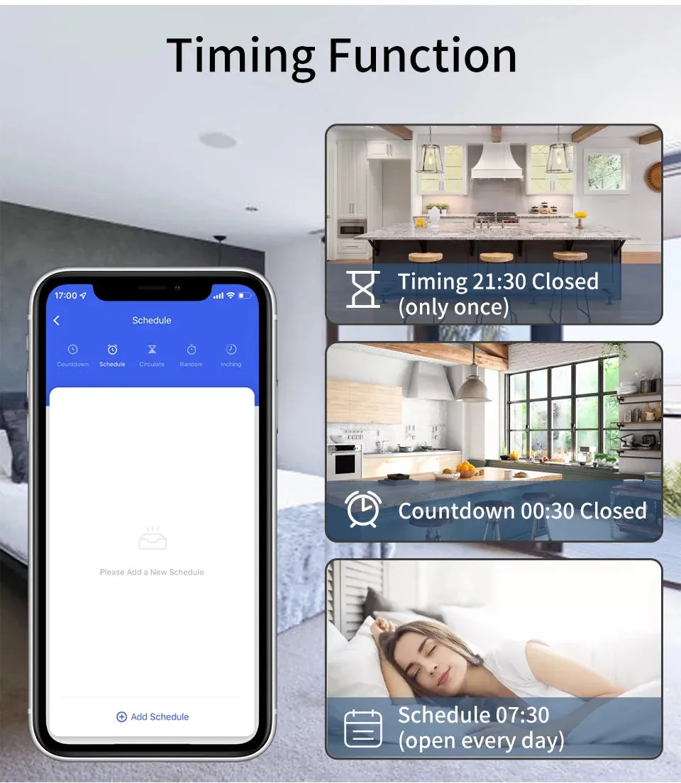 Tuya Smart Wifi Switch RF 433MHz Alexa Google Assistant Alice 16/20A Voice Remote Control Universal Mini Module for Led Lighting