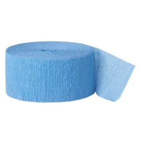 UNIQUE - Baby Blue Crepe Paper Streamers - 81 Feet Long