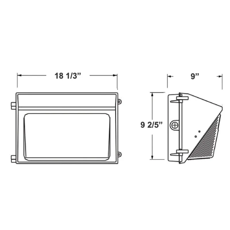 Westgate WMXE 100W/120W/150W Outdoor LED Wall Pack with Photocell & Emergency Backup