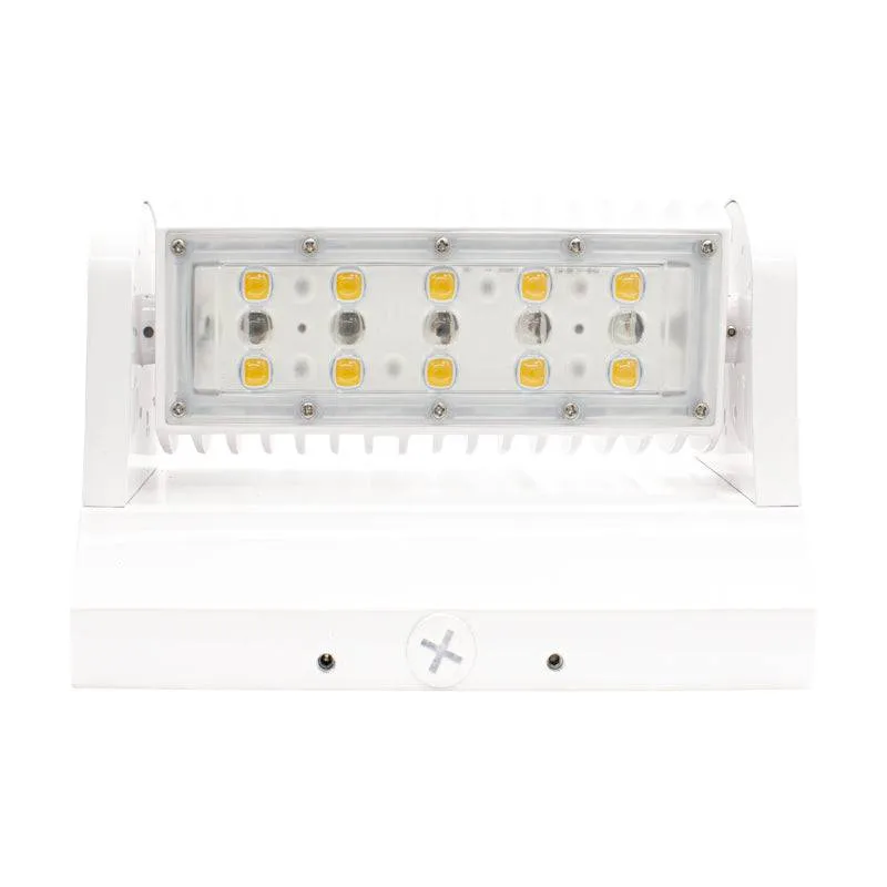 White 40 Watt Led Wall Pack, Rotatable Single Head  120~277V- 5000K