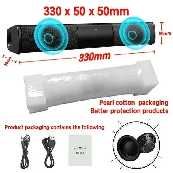 Wireless Bluetooth Sound Bar Speaker System Super Power Sound Speaker Wired Wireless Surround Stereo Home Theater TV Projector