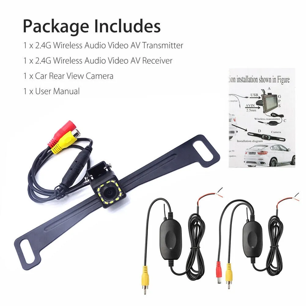 Wireless Reverse Backup Camera HD Night Vision Waterproof Rear