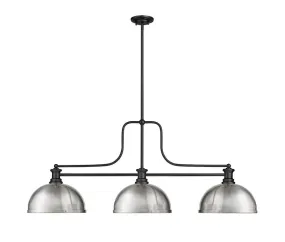 Z-Lite Melange Matte Black with Brushed Nickel Dome Shade