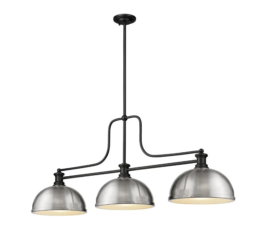 Z-Lite Melange Matte Black with Brushed Nickel Dome Shade