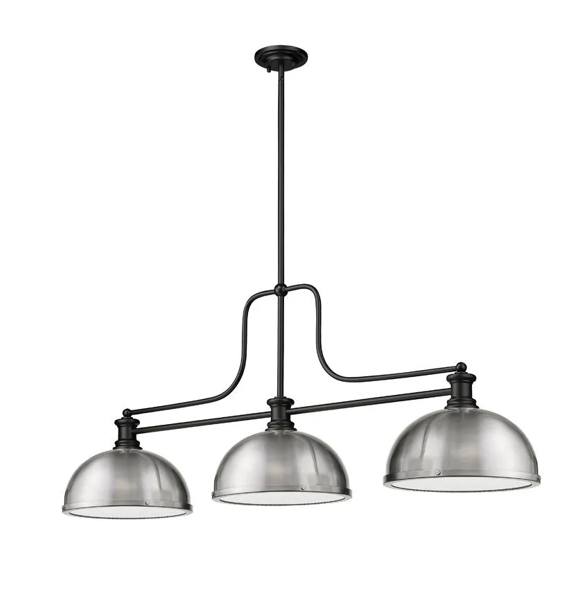Z-Lite Melange Matte Black with Brushed Nickel Dome Shade