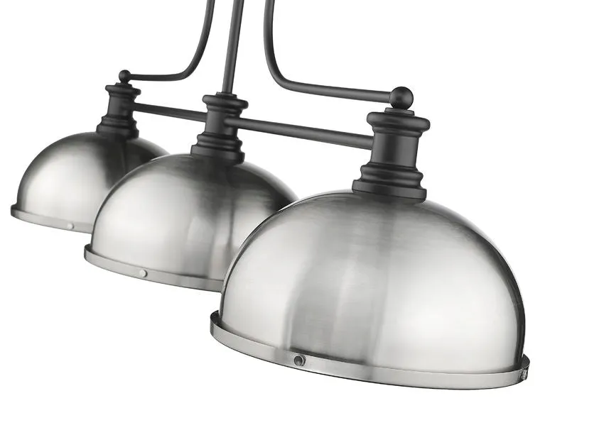 Z-Lite Melange Matte Black with Brushed Nickel Dome Shade